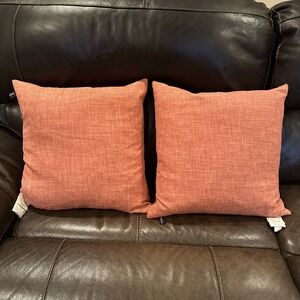 Throw Pillows Orange Rust by Rodeo Home 20" Square Feather Filled Set Of 2